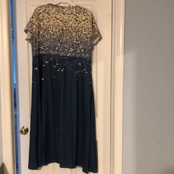 Wedding guest event long dress size 14 Navy with multi colored top. - Picture 4 of 4